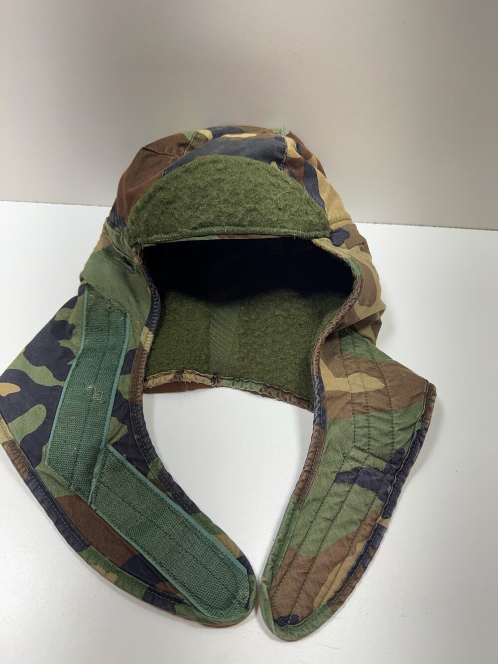 US Military Woodland Camo Cold Weather BDU Helmet Liner Cap Sz 73/4 Army Winter